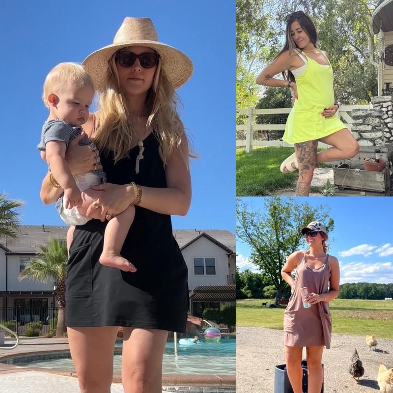 Sleeveless Mini Dress with Shorts